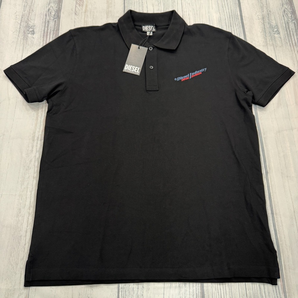 NWT Diesel Industry Polo Shirt 2XL Black T Smith Denim Division Mens $125